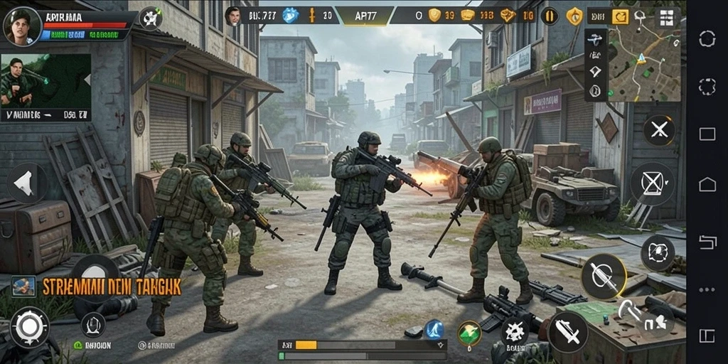 Tangkapan layar menampilkan gameplay mendebarkan dalam API77.