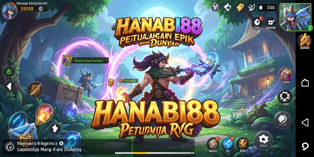 Screenshot gameplay RPG HANABI88 menampilkan aksi pertarungan yang seru.