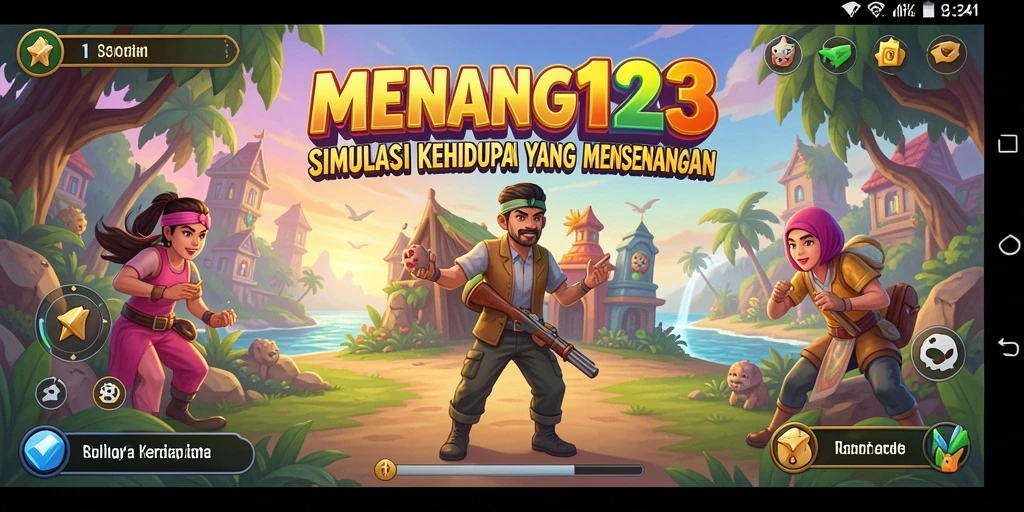 Screenshot MENANG123 menampilkan karakter dalam aktivitas sehari-hari yang realistis.